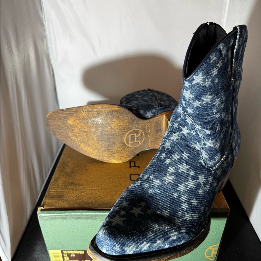Roper “Merica” Blue Ankle Boots - Picture 4 of 6
